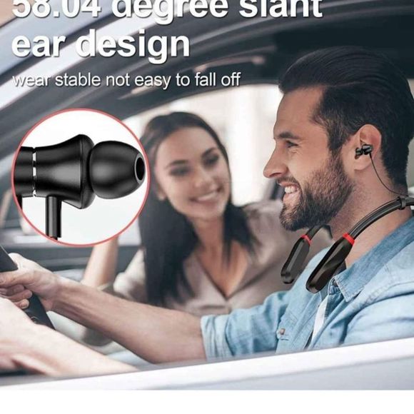 Neckband Bluetooth Headphones, Long Battery Life, 100 Hours, IPX5 Waterproof - Picture 4 of 7